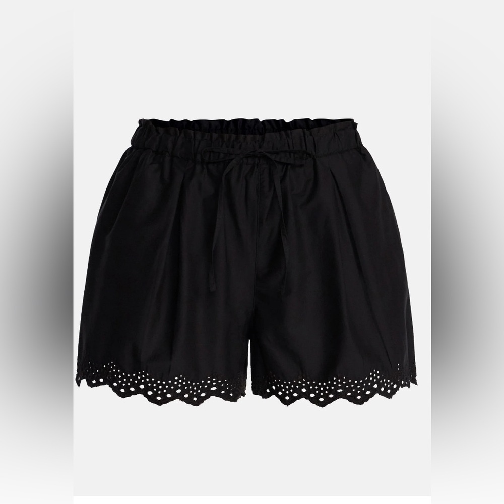NWT Time and Tru Black Eyelet Scalloped Trim Shorts Women’s Large 12-14 Pull-On